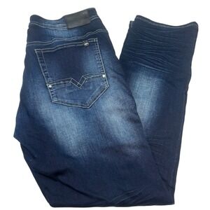 Buffalo Max-X Men's 38x32 Skinny Stretch Dark Denim Blue Jeans EUC